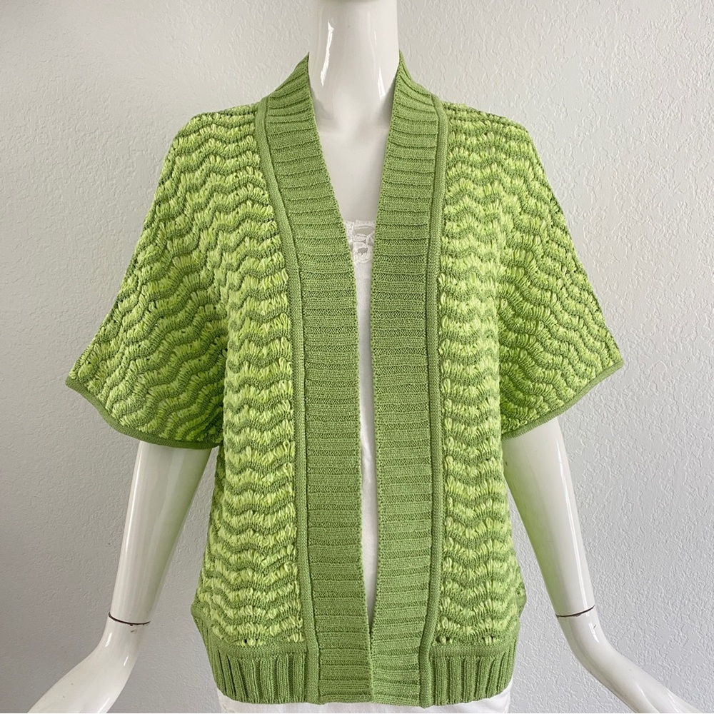 St. John Green crochet shrug sweater
